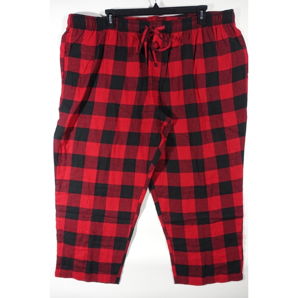 Sonoma Flannel Pajama Pants 4XB Big and Tall Sleep Bottoms Buffalo Plaid Red